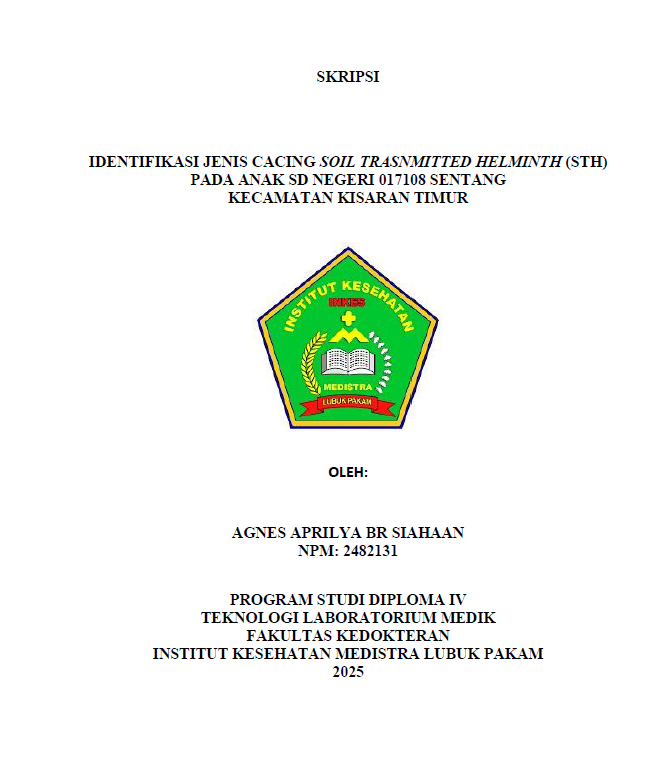 Sampul IDENTIFIKASI JENIS CACING SOIL TRASNMITTED HELMINTH (STH) PADA ANAK SD NEGERI 017108 SENTANG KECAMATAN KISARAN TIMUR