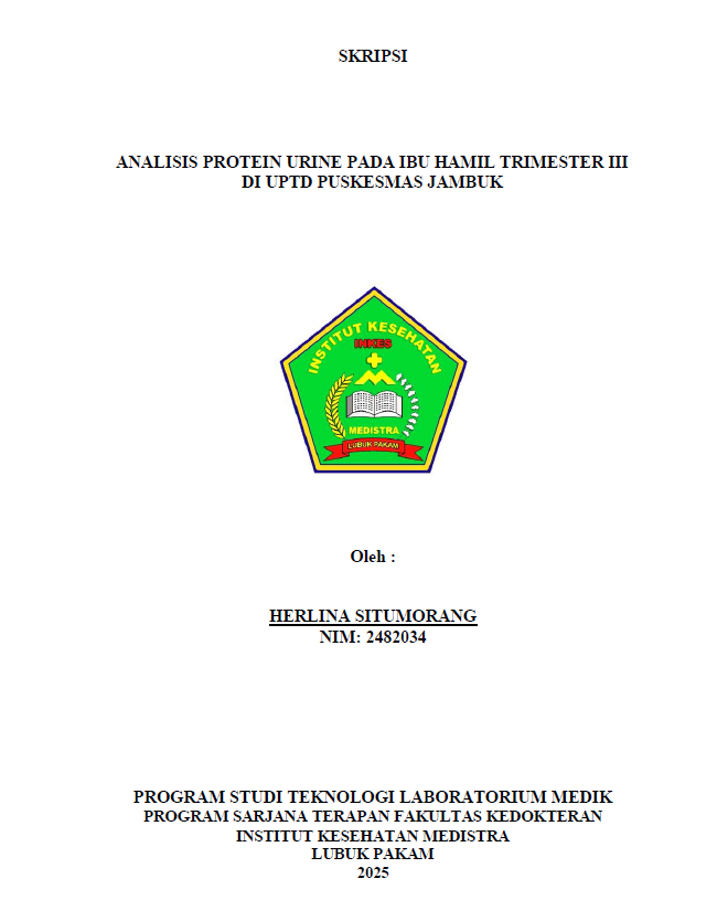 Sampul ANALISIS PROTEIN URINE PADA IBU HAMIL TRIMESTER III DI UPTD PUSKESMAS JAMBUK