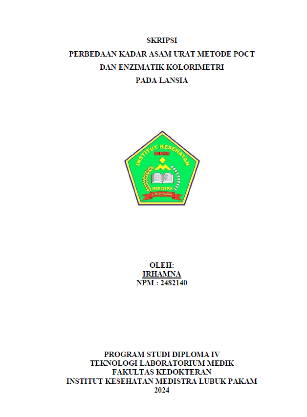 Sampul PERBEDAAN KADAR ASAM URAT METODE POCT DAN ENZIMATIK KOLORIMETRI PADA LANSIA