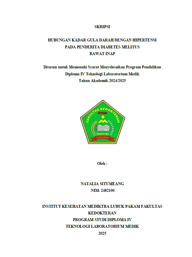 Sampul HUBUNGAN KADAR GULA DARAH DENGAN HIPERTENSI PADA PENDERITA DIABETES MELITUS RAWAT INAP